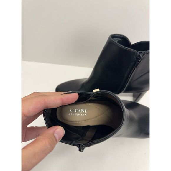 Alfani Boots Size 8.5 Black High Heel Almond Toe Zipper Closure Booties - Picture 8 of 10